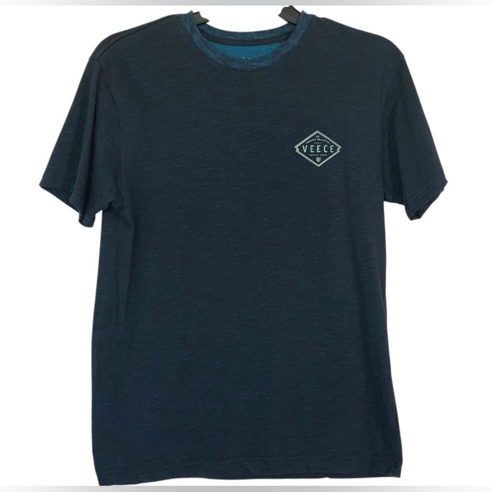 Veece Men's Blue Crew Neck Short Sleeve T-Shirt Size Large